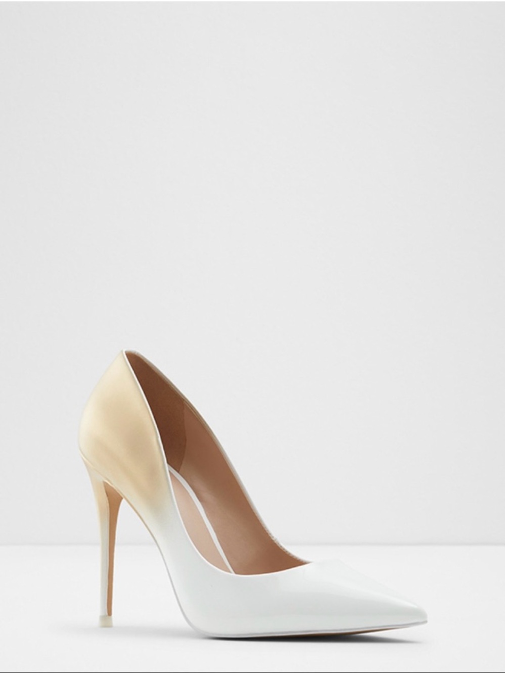 ALDO Stessy White Patent Pointed-Toe High Heel Pumps